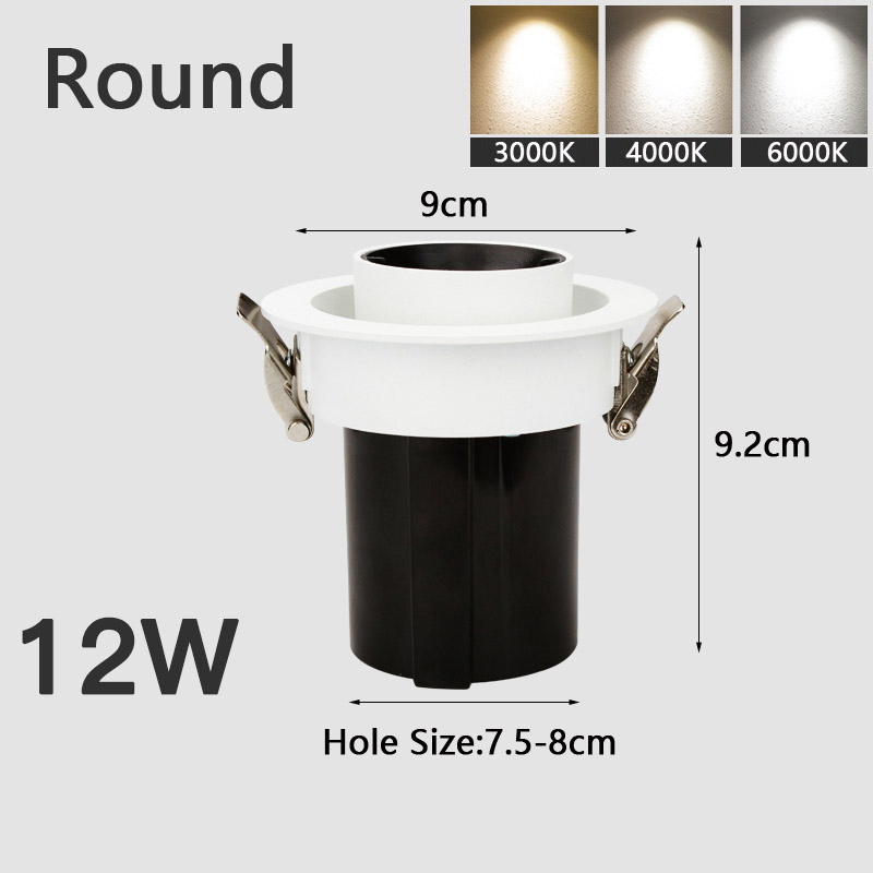 Led-downlight dimbar 110/220v spotlampor 5/7/12w downlights taklampa infälld spotbelysning för hemmet kök butik: Grön / 7w