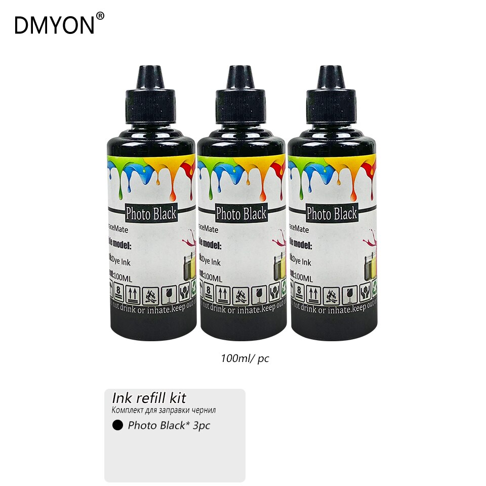 Dmyon PGI520 CLI521 Inkt Refill Kit Compatibel Voor Canon MP540 545 550 558 560 568 620B 628 638 630 640R 648 980 988 990 Printer: 3 photo black