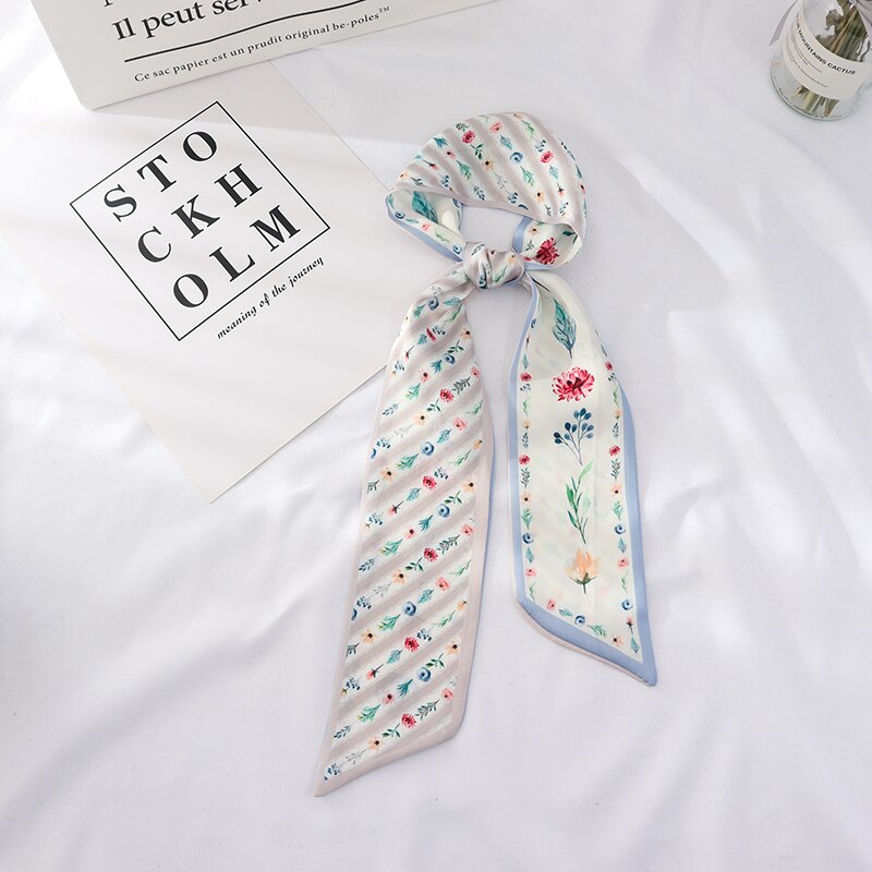 100Cm * 7Cm Zomer Lange Mode Vrouwelijke Kleine Sjaal Sjaals Vrouwelijke Bloemen Haar Lint Haarband Vrouwen Skinny Sjaal vrouwen: 11