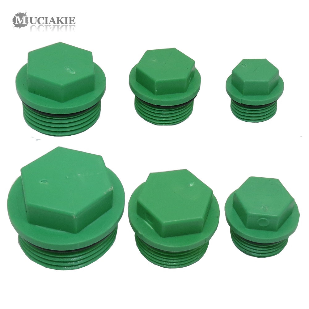 MUCIAKIE G1/2 G3/4 G1'' Male Threaded PPR End Cap Plug Pipe Fittings BSP Water Tubing Stopper Prevent Leakage Choke Plug