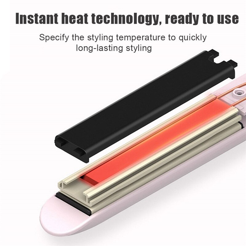 MIni plancha de pelo para niña, plancha alisadora para el cabello, rizador de pelo, plancha plana portátil para mujer, ondas para el cabello