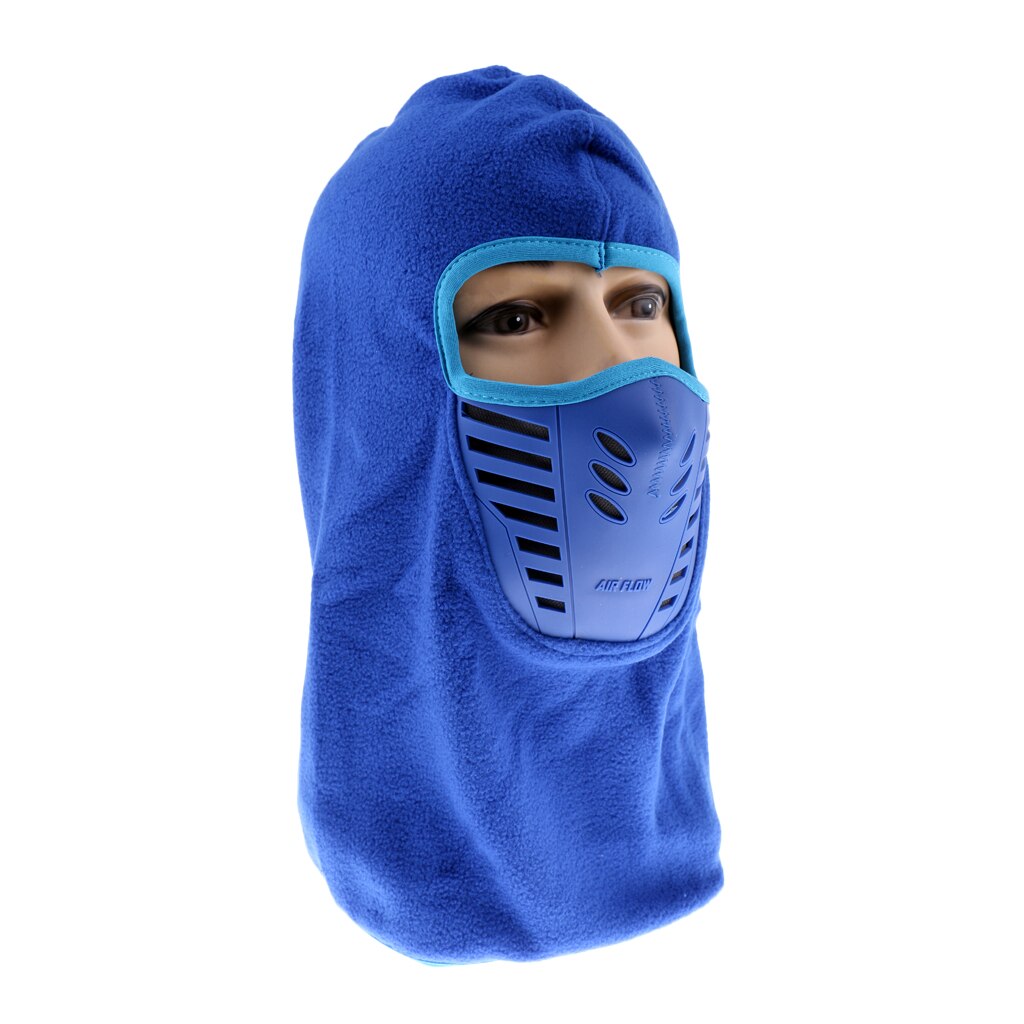 Winter Fleece Balaclava Windproof Mask Adjustable Face Head Warmer for Skiing Cycling Motorcycle Outdoor Sports: Blue as described