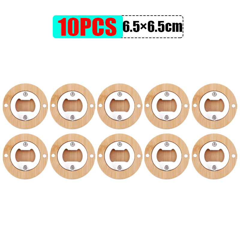 1/10 szt. Okrągłe bambusowe otwieracze robić butelek Przenośny magnes na lodówkę Otwieracz Narzędzie barowe robić domu Kuchnia Barowe upominki Otwieracze robić butelek: FIOLETOWY