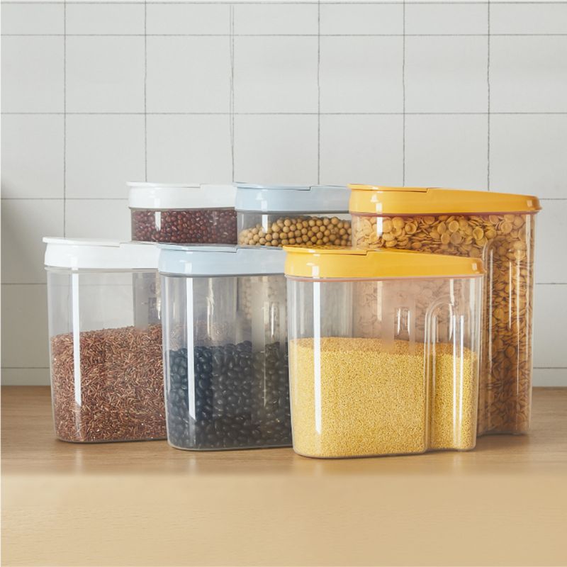 1.8L/2.5L Cereals Storage Container Airtight Plastic Kitchen Food Seal Pot Cereal Grain Bean Rice Snacks Box Canister Jar