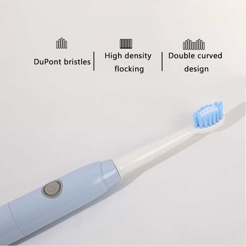 Simple Sonic Electric Toothbrushes for Adults AA Battery Clean Whitening Toothbrush IPX7 Waterproof With 4 Brush Head Portable