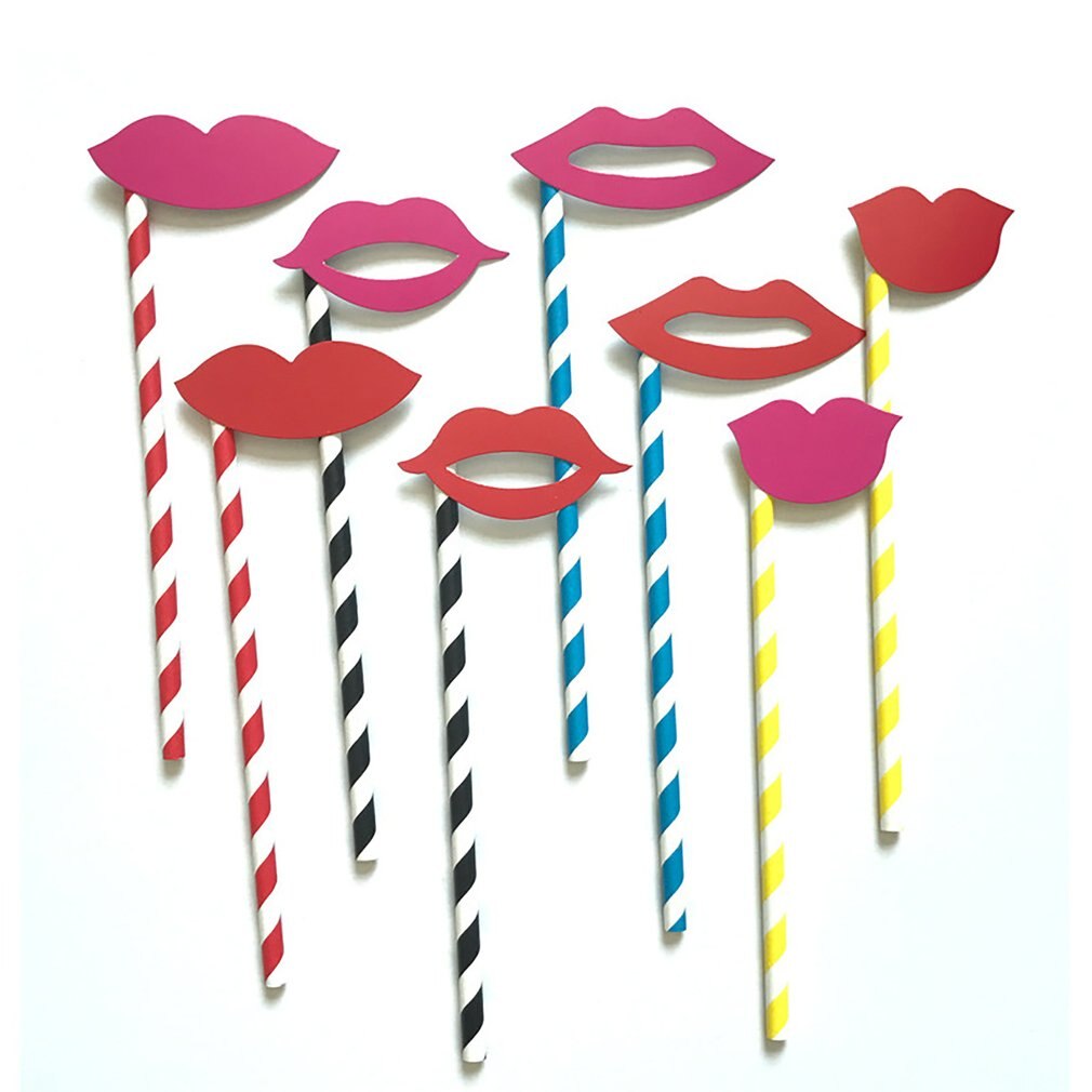 8Pcs Lippen Sticker Papier Rietjes Voor Wedding Party Supplies Decoratie