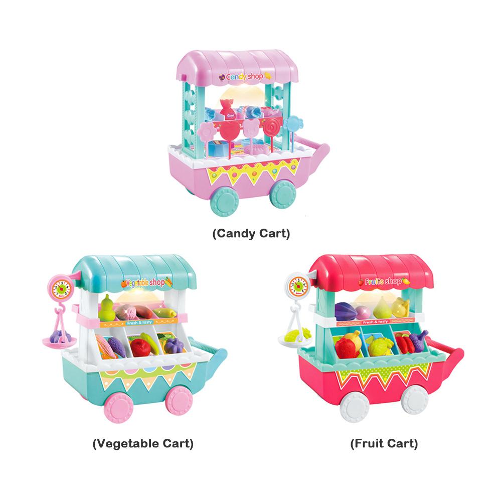 Mini carrito de golosinas para niños, resistente al medio ambiente ABS 19 juegos de bricolaje con música ligera