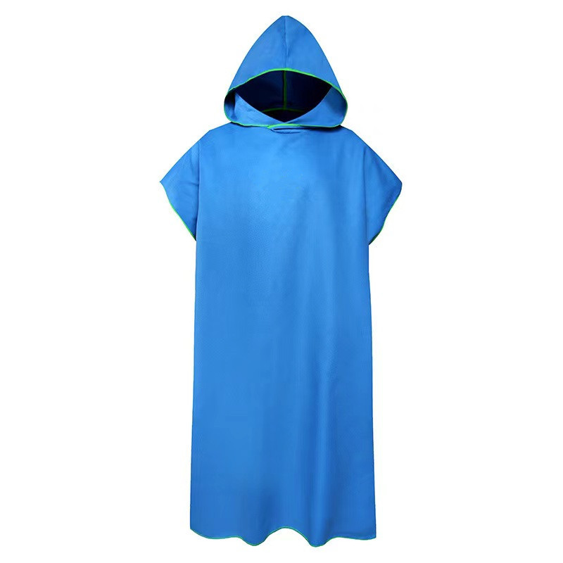 Microvezel badjas met capuchon voor heren en dames, snel drogend, voor zwemmen, strand, reizen, wisselen van kleding, badhanddoek, surfponcho, sauna, spelen: Goud