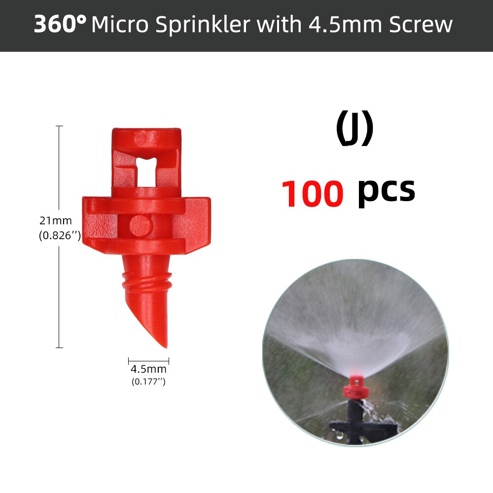 20-100pcs 90/180/360 Degree Refraction Nozzle Threaded Connection Sprinkler Garden Agricultural Irrigation Plant Spray Nozzles: black