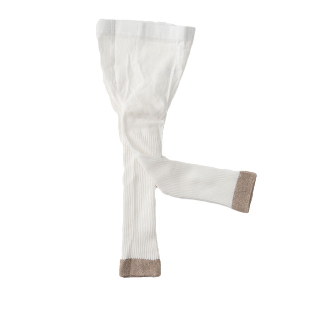 Bébé fille tricot sans couture culotte-tuyau doux et pantalons longs bas pour automne et hiver collants et bas: WHITE / 3-4Y