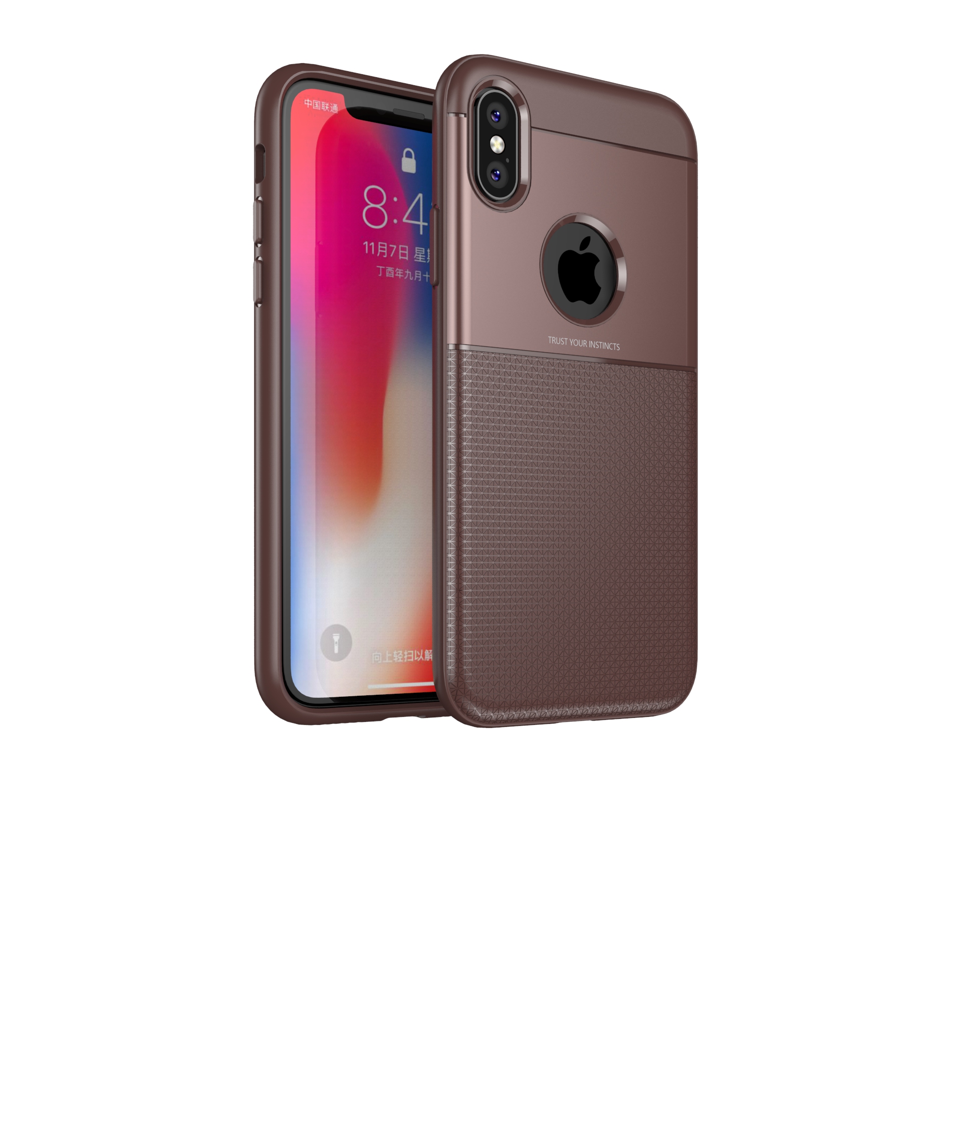 Shockproof Phone Case Voor Iphone X: Bruin