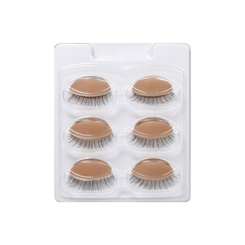 GLAMLASH Mini Peitsche eben Modell Kopf Übungs-Wimpernverlängerungs-Trainingskopf mit abnehmbaren Ersatz-Augenlidern: Silber