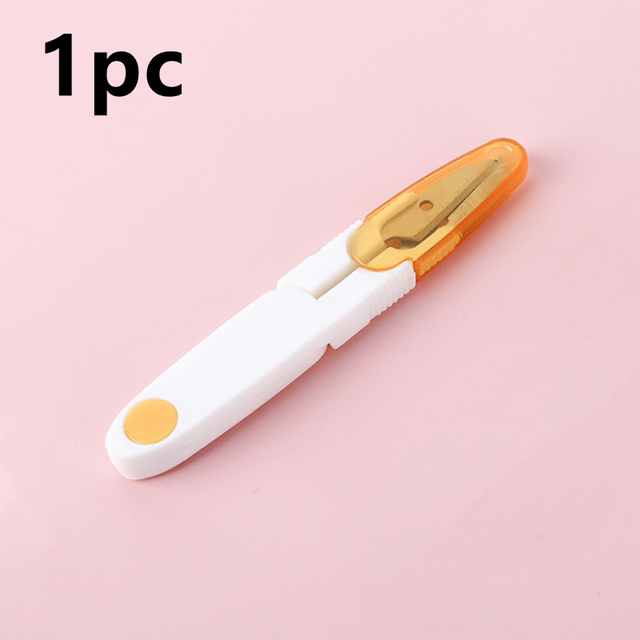 U-Shaped Thread Scissors Deburring Fishing Line Shears Cross Stitch Sewing Snip Thread Tailor Cutter Scissors Diy Craft Tool: yellow-1pc