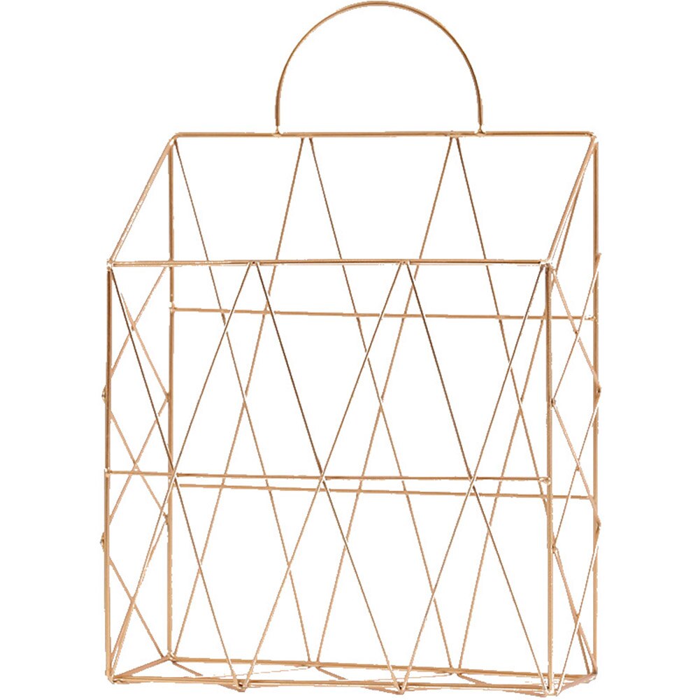 Estante de pared para almacenamiento de revistas, estantería hueca para libros, ahorro de espacio, de rejilla, soporte para periódico para sala de estudio: Golden B