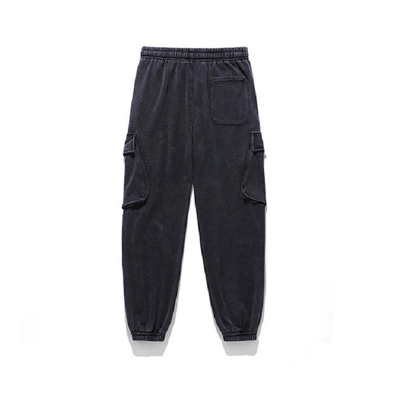 Straat Plus Fluwelen Multi-Pocket Toevallige Overalls Mannen Winter Trendy Sport Losse Gym Joggingbroek Pantalones Deportivos