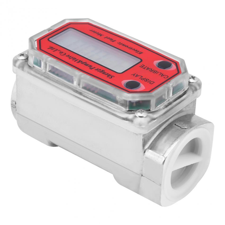 Digital Turbine Flowmeter 15-120l Diesel Fuel Flow Tester Npt Indicator Sensor Counter Liquid Water Flow Measure Tools