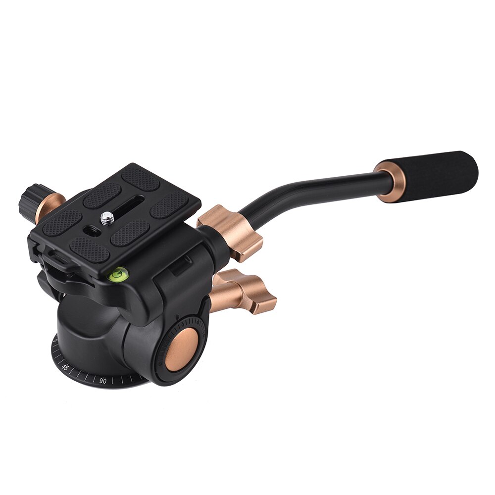 Aluminum Alloy Andoer Q08S 3-Way Damping Video Head Tripod Head with Pan Bar Handle Support for Tripod Monopod