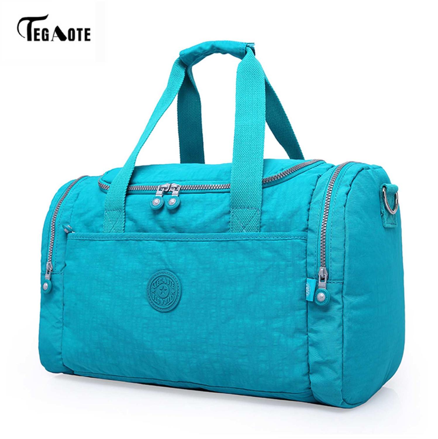 TEGAOTE femmes sacs de voyage grande capacité étanche bagages sac de sport fourre-tout décontracté grand week-end voyage sac touristique: Bleu