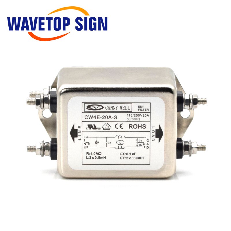 CANNY WELL Power EMI Filter CW4E-10A 20A 30A 40A-S Single Pole Filter Connector Single-Phase AC 220V Purification Anti-jamming