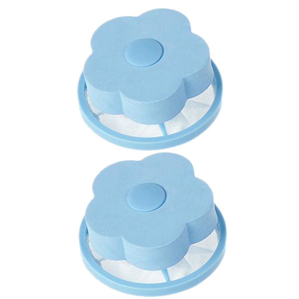 Maille filtrage maison laveuse 2 pièces épilation capteur filtre collecteur sac poussière nettoyage balle Machine à laver pochette à linge charpie: Bleu
