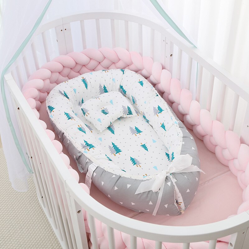 Baby Nest Bed Voor Jongens Meisjes Pasgeboren Bed Wasbare Wieg Matras Verwijderbare Reizen Babybedje Baby Peuter Katoen Wieg Bumper: NUY03