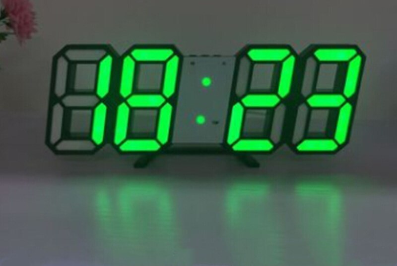 LED Digital Wall Clock with 3 levels Brightness Alarm Clock Wall Hanging Clock Wall clock Home decor Digital Clocks: green