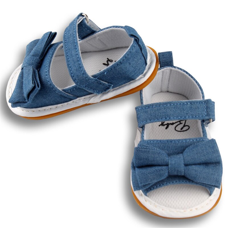 Bébé fille sandales bébé chaussures été coton toile à pois noeud bébé fille sandales -né bébé chaussures Playtoday plage sandales