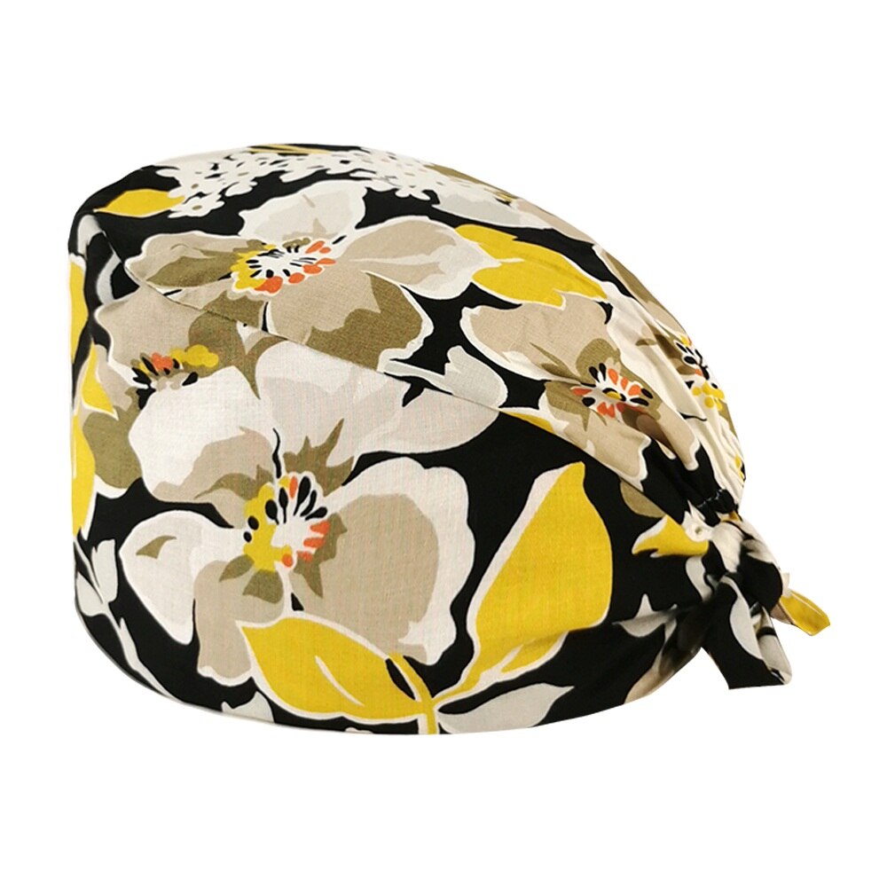 pure cotton cartoon print nurse cap operating room unisex work cap hospital nursing scrub cap
