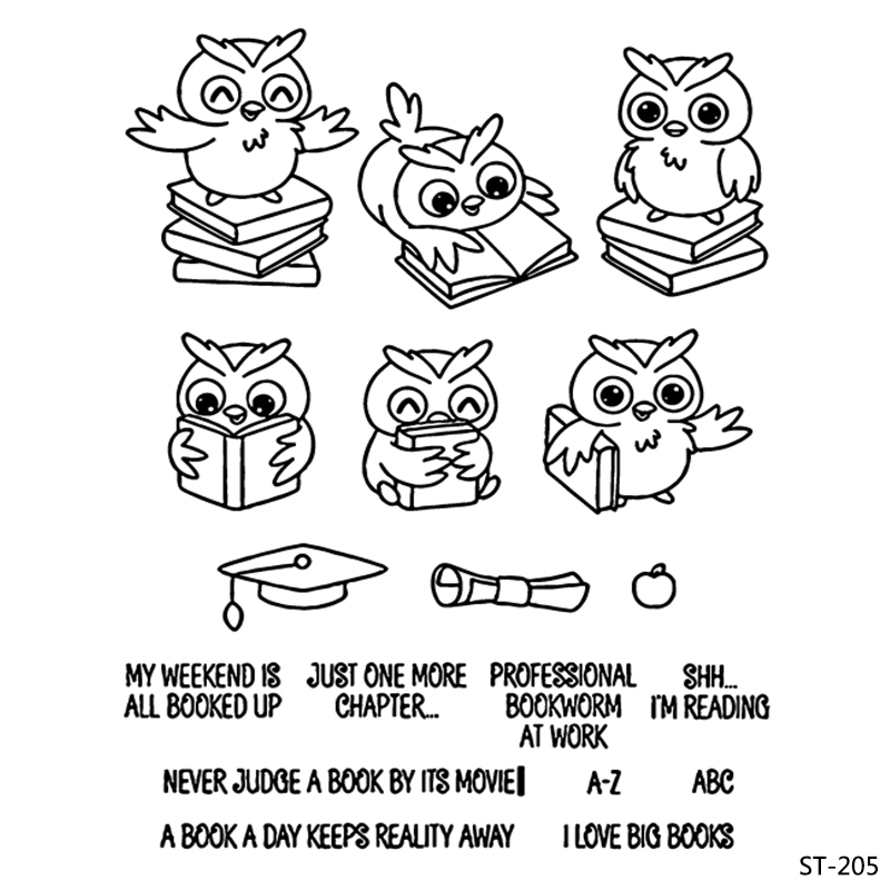 Azsg schattige dieren uil gebouw siliconen transparante stempels/zegels voor scrapbooking diy clipart/album decoratie stempels knutselen: Stempel st -205