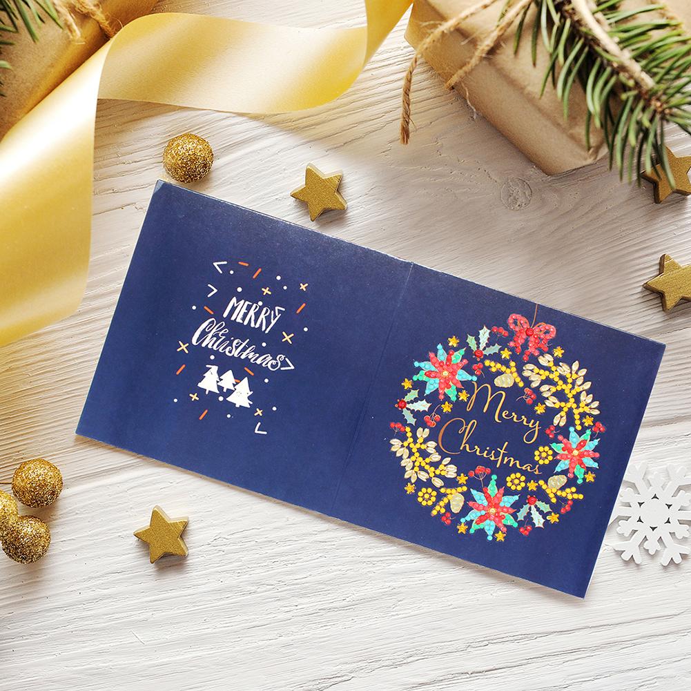5D Diy Speciale Vormige Diamant Schilderen Kaart Kerst Xmas Verjaardag Festival Card Kerstman Ansichtkaarten 4/8 /12 Pcs