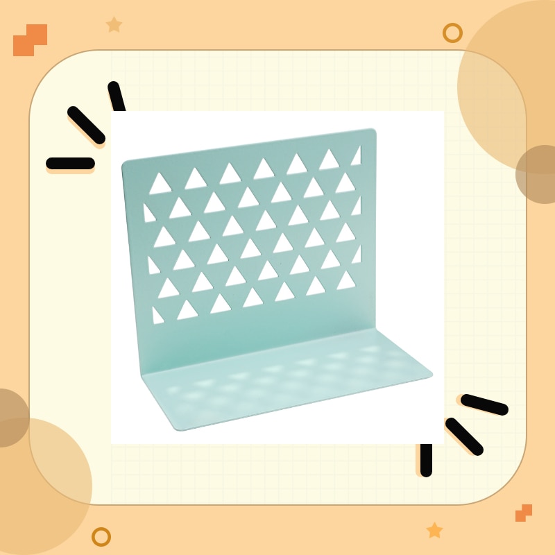 1pcs Metal Hollow Book Stand Library Bookends Supports Office School Supplies Document Holder Shelf Home Office Supplies