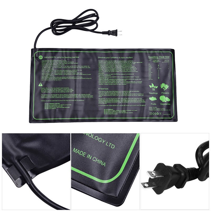 Esterilla de calor semillero para vivero almohadilla de arranque clonada de germinación de semillas, impermeable, suministros para jardín, enchufe para UE, EE. UU., Reino Unido: US Plug