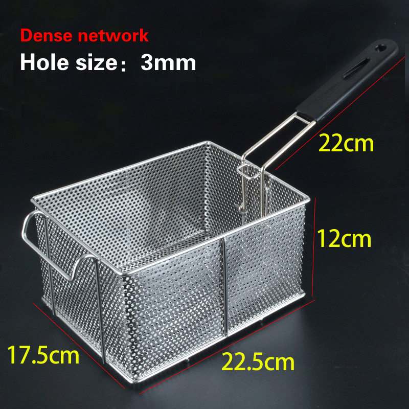 Stainless steel frying basket net French fries basket frying frame square oil control filter frying basket dense frying screen