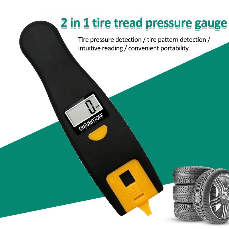 Digital LCD Tire Pressure Gauge Monitor Tread Detection Backlight Tyre Air Meter Truck Motorcycle Bike Car Auto PSI Manometer