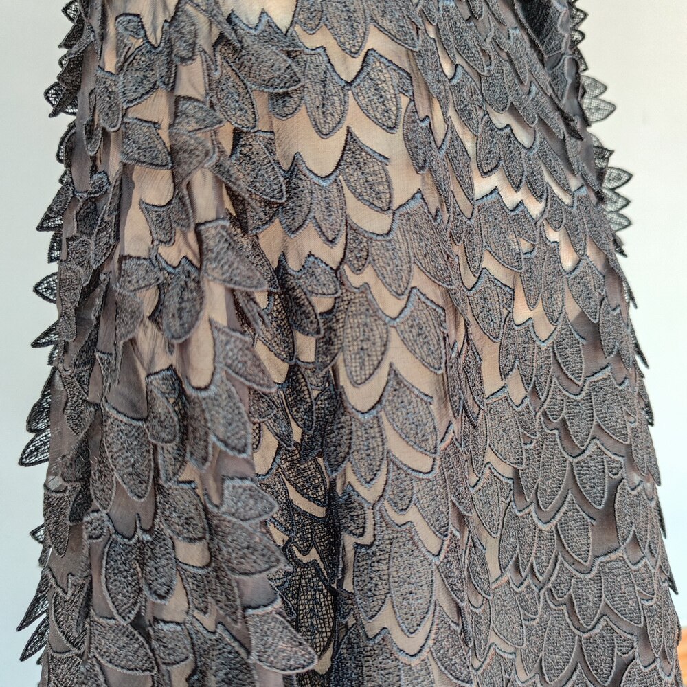 Pure Silk Evening Dress Wedding 100% Silk wing silk black lace chiffon silk embroidery silk charmeuse