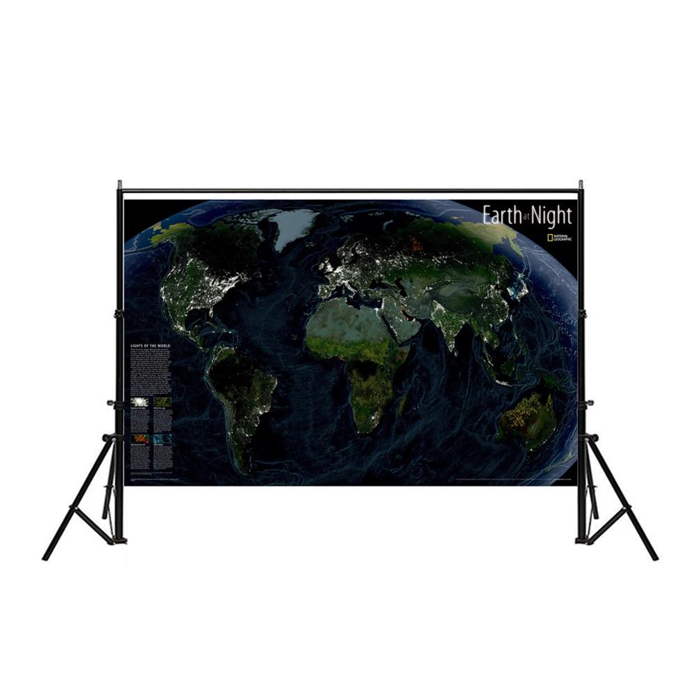 2 x 3ft fint lerret spraymaling hjemme veggdekor kart jorden om natten for stue vegg dekadering