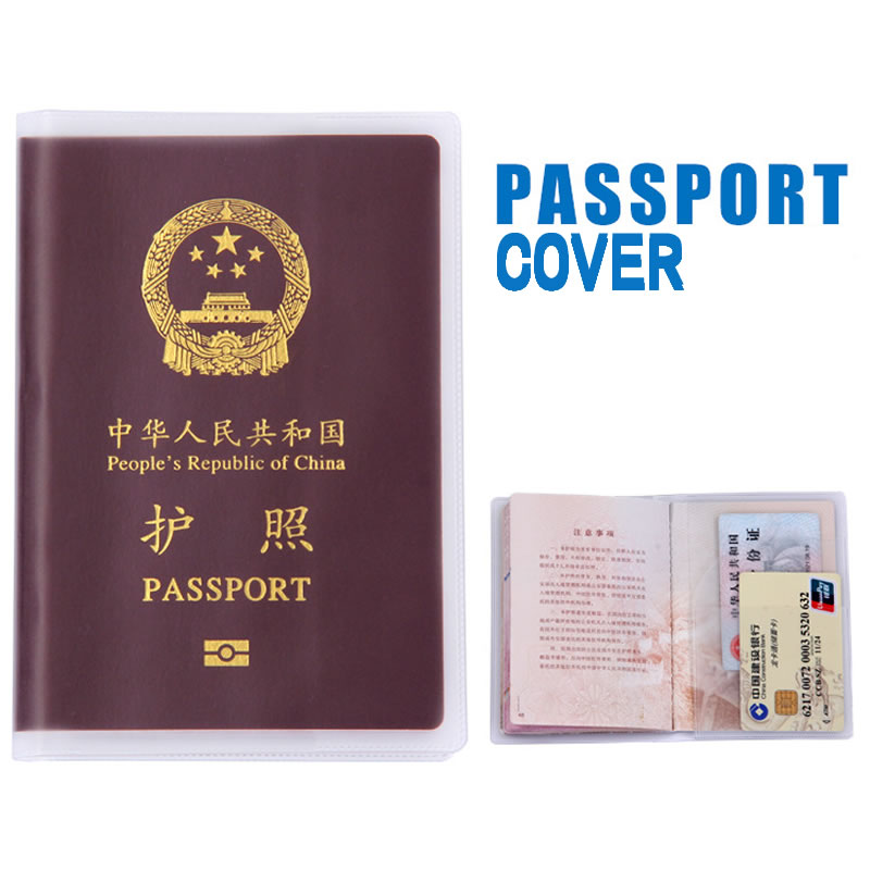 PVC Transparent Passport Cover Holder Travel Accessories Women Card ID Case Business Pass Port Holder Wallet Credit Card Bag