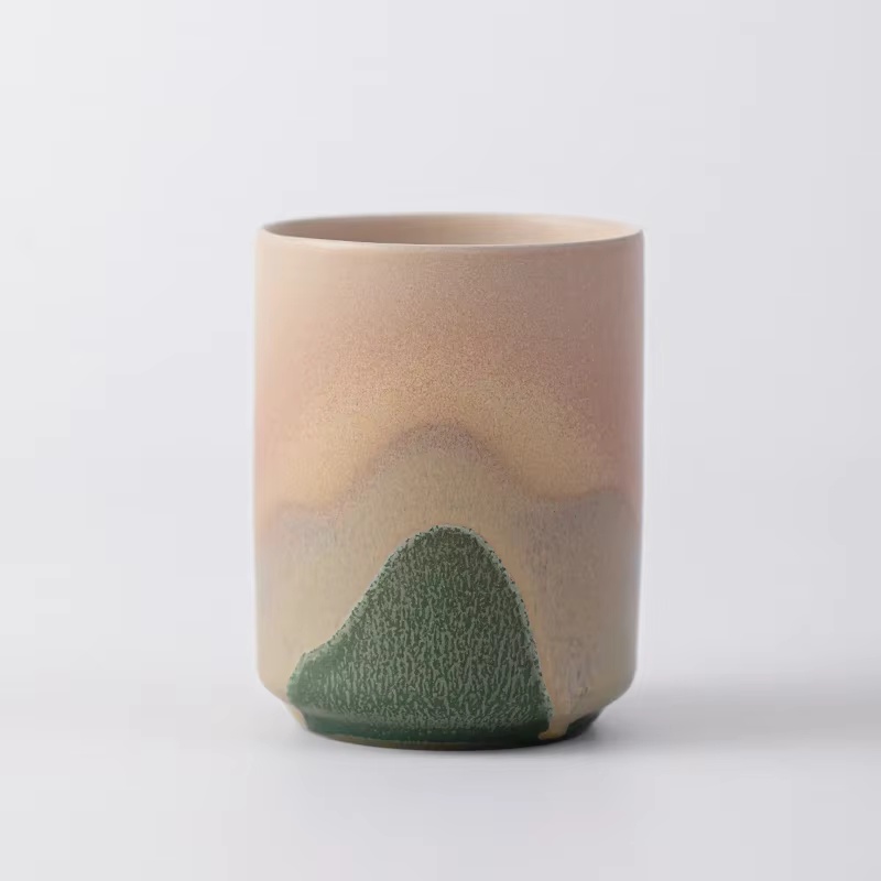 Restaurant Kiln Coffee Cup Japanese Stoneware Mugs Coffee Cups Large Water Cup Japanese Simple Gradient Mug Drinkware Kitchen: Pink