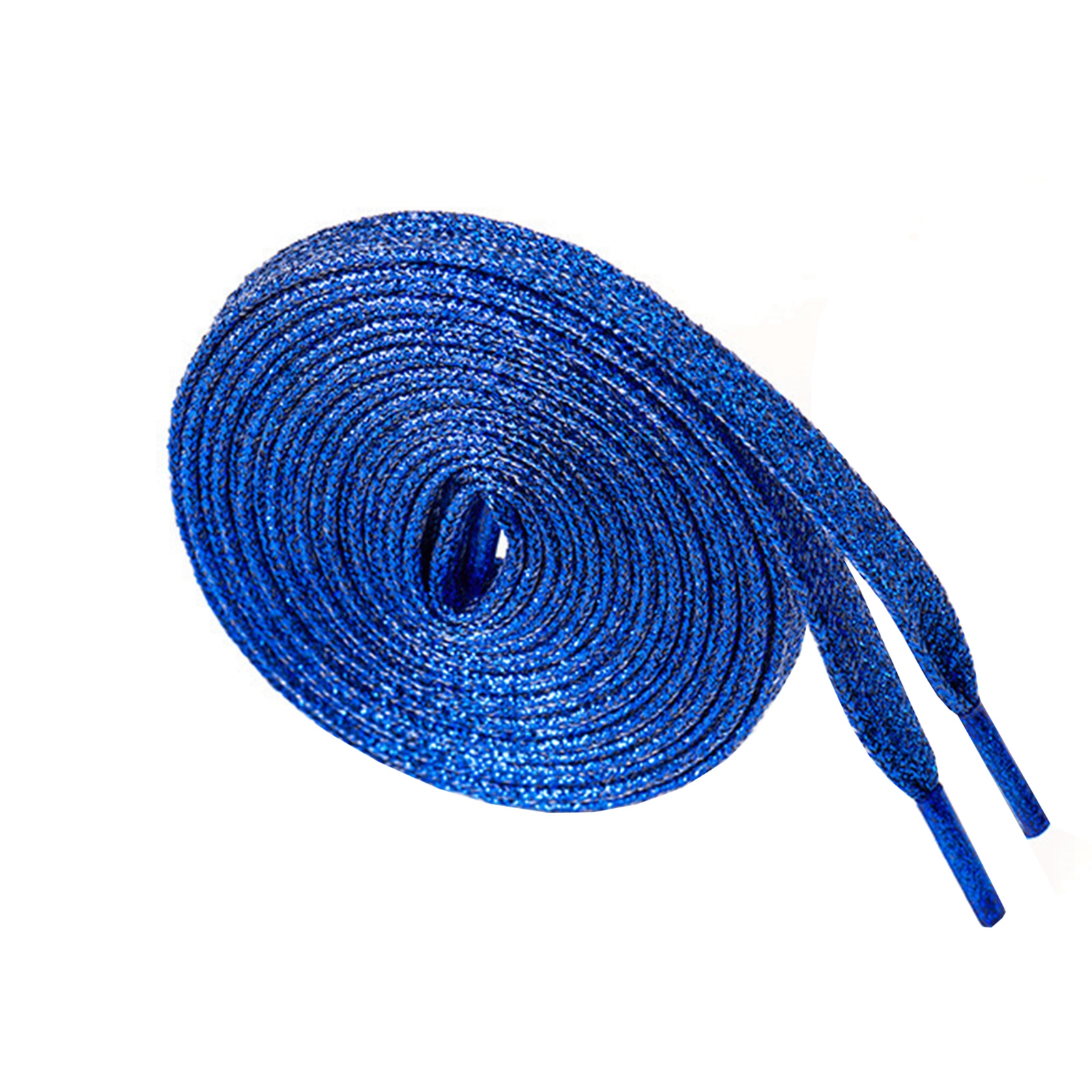 Lacets métalliques scintillants de 115 CM de Long, cordons de chaussures plats scintillants: dark blue