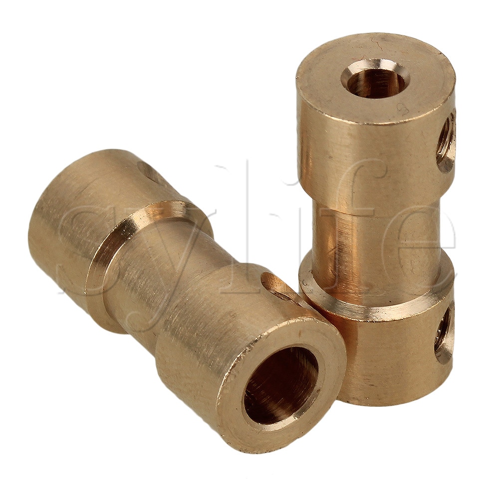 2 x Brass Shaft Coupling Coupler Motor Transmission Connector 2mm to 2mm