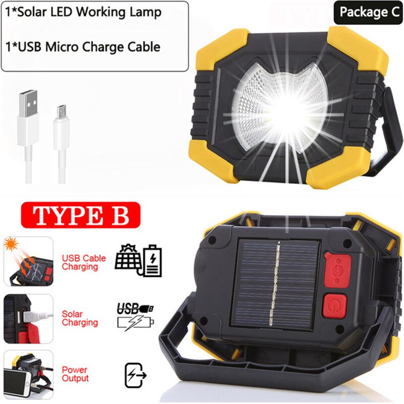 180w ledet bærbare spotlights 8000lm supersterke ledet arbeidslys usb oppladbare til utendørs camping lampe ledet lommelykt: B