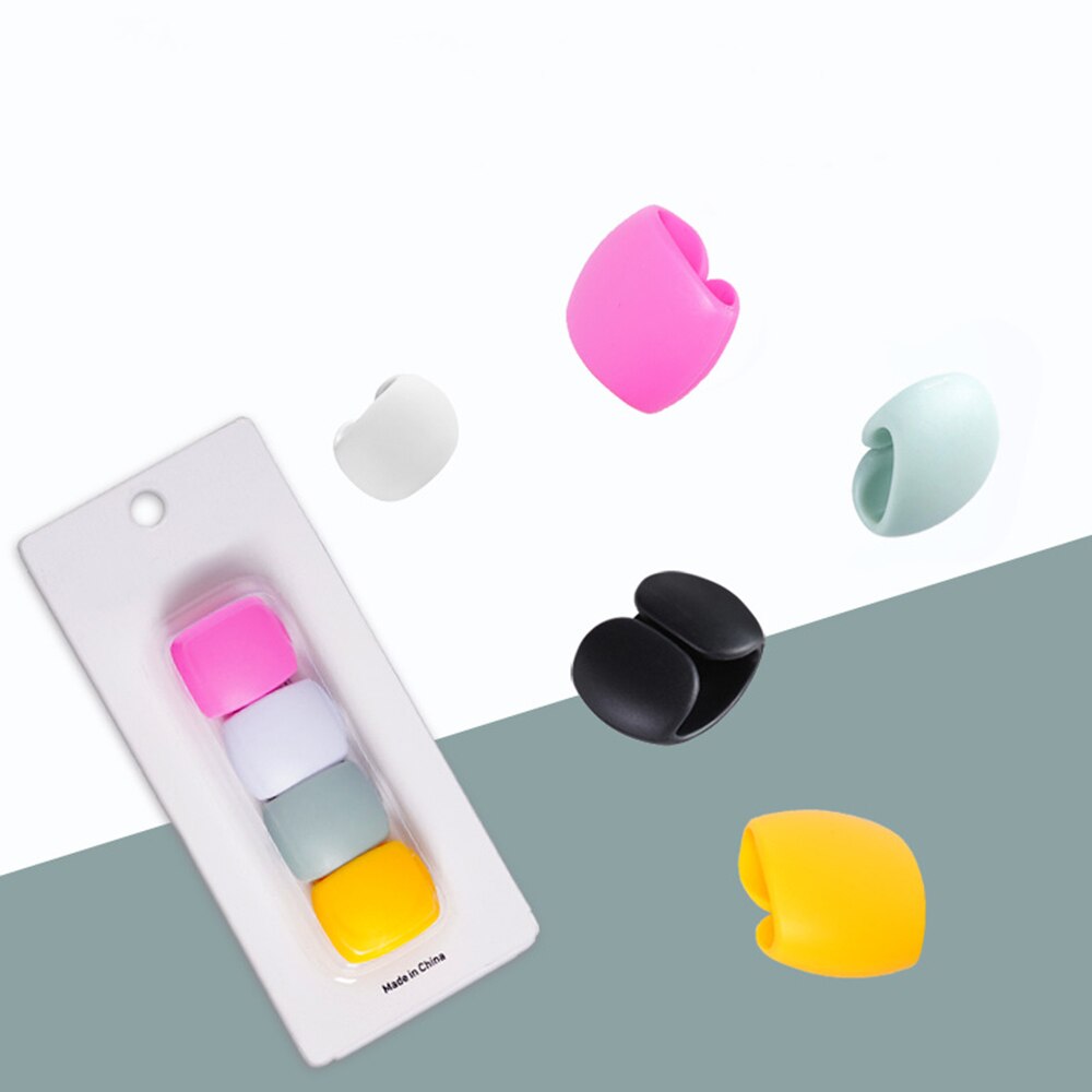 4Pcs Cable Winder Round Clip USB Charger Holder Desk Tidy Organiser Wire Cord Lead for Desktop Cable Fixed