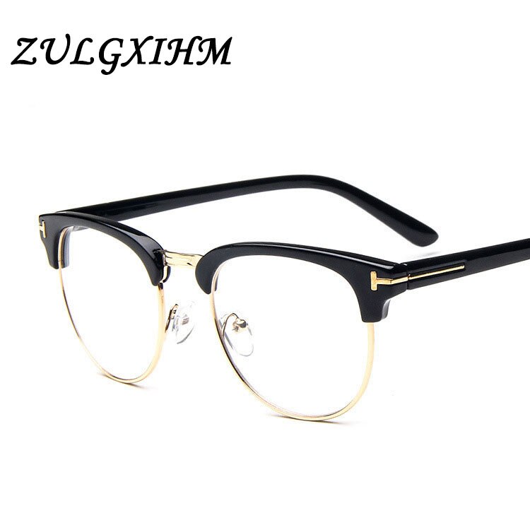 Monture de lunettes en métal demi-cerclée pour hommes, lunettes optiques cool, monture de lunettes de vue pour hommes