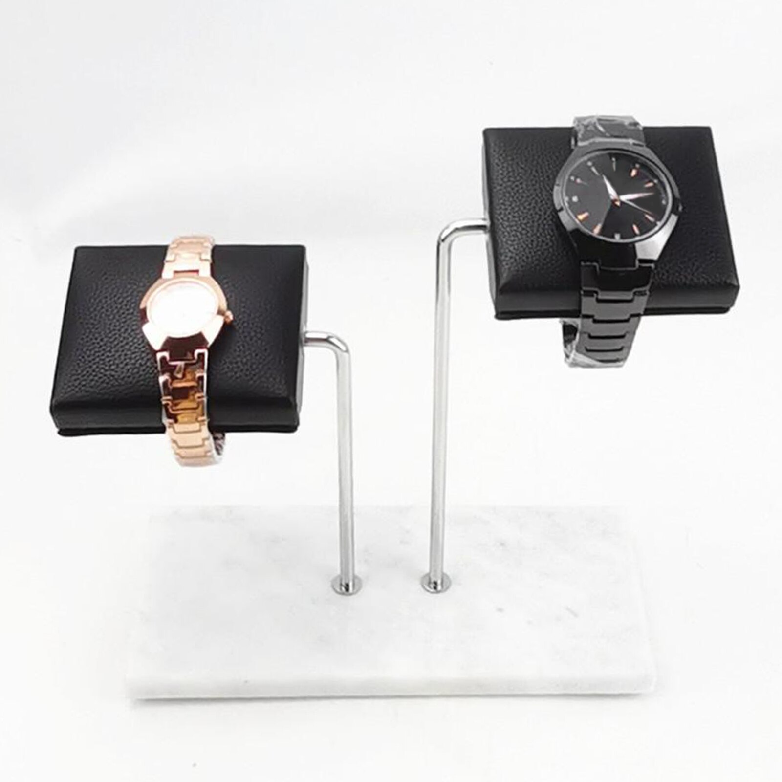 Handcrafted Watch Display Stand Fit all Brands Watches, PU Leather Rest Cushion &amp; Metal Base, Metal Support Rod