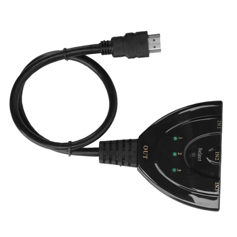 3 in 1 Out Splitter 3 input 1 Output HD Multimedia Interface Converter 4K Switch Hub Box Splitter with Cable