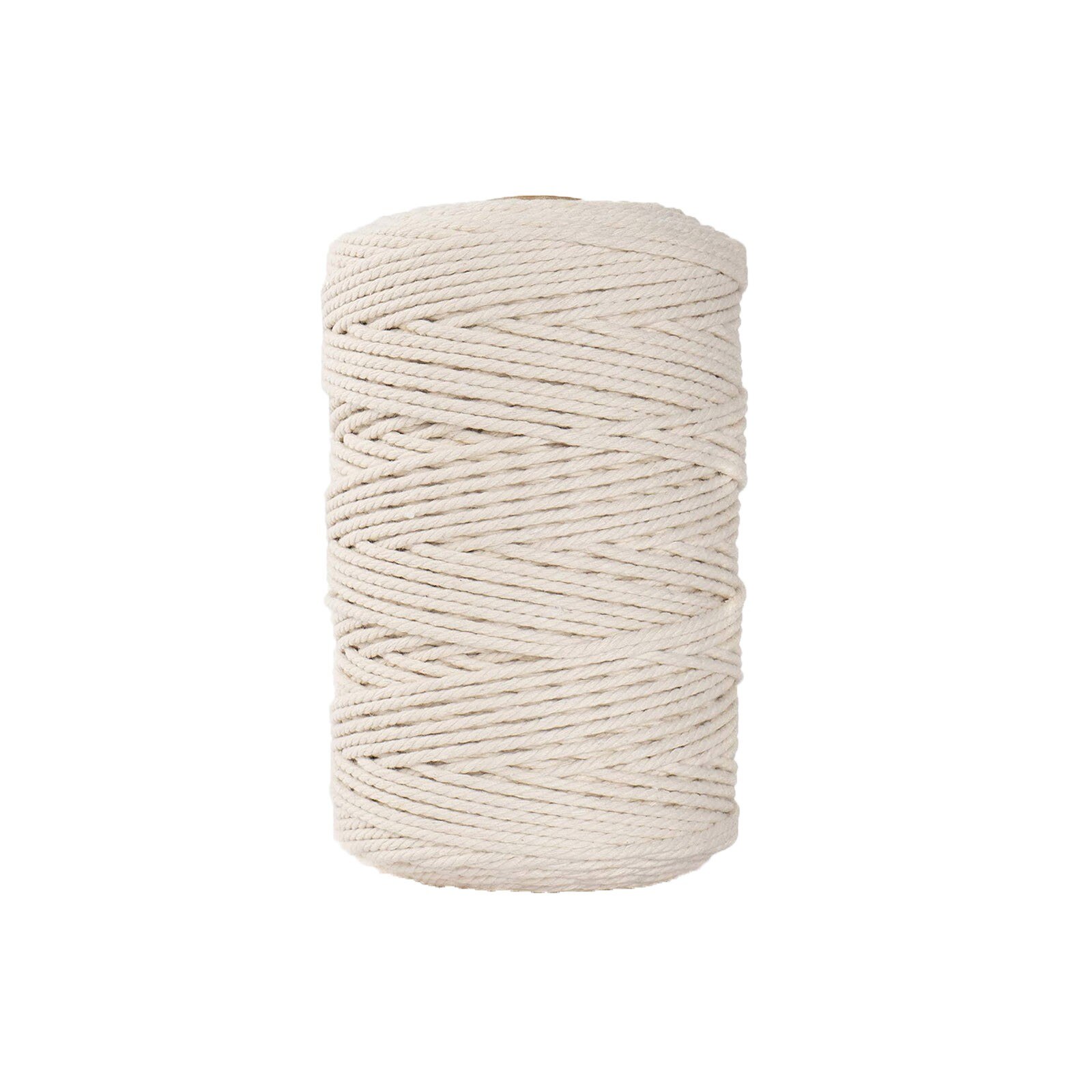 Vaessen Creative Macramégaren naturel, 3 mm x 200 m, 100% katoen, verkrijgbaar in verschillende kleuren, doe-het-zelf, knutselen van decoratie zoals een bloemenhanger, muurhanger, windlicht
