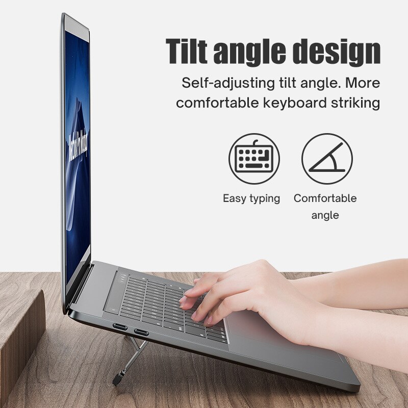 Inc Legierung Kreative Universal Tragbare Laptop Stehen Für Apple MacBook Air/Pro MateBook RedmiBook Huawei Z Unsichtbare Laptop Halter: 1 Pcs silver