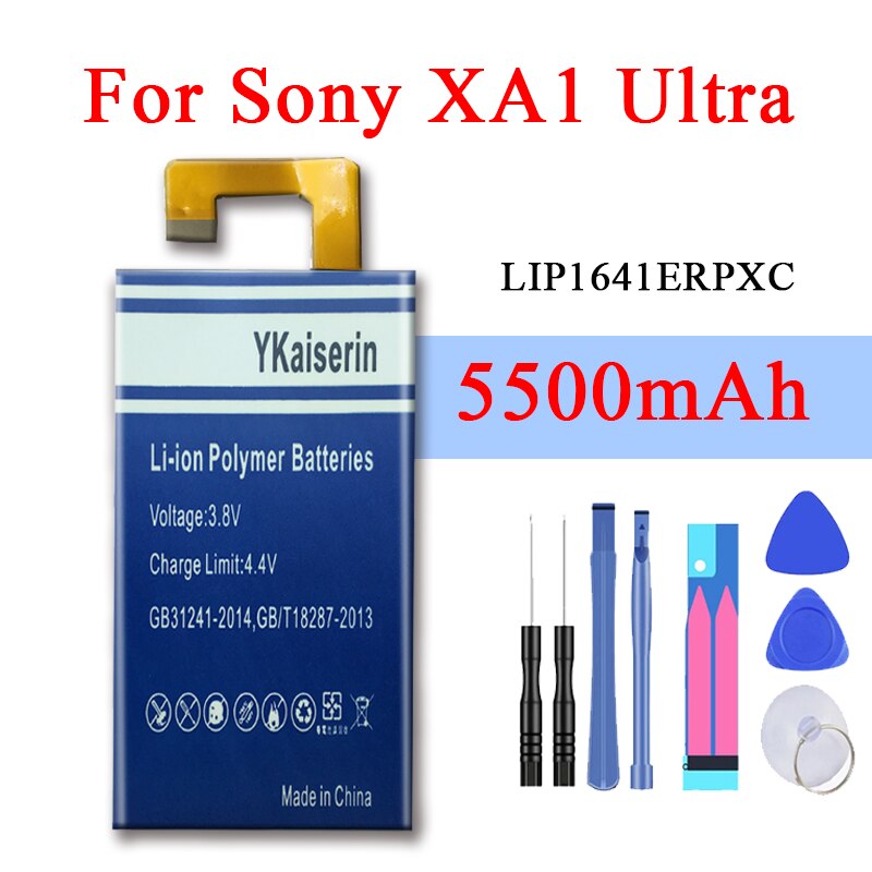 Bateria lip1641erpxc de ykaiserin 4900 mah para sony xperia xa1 ultra xa1u c7 g3226 g3221 g3212 g3223 bateria do telefone móvel + trilha não