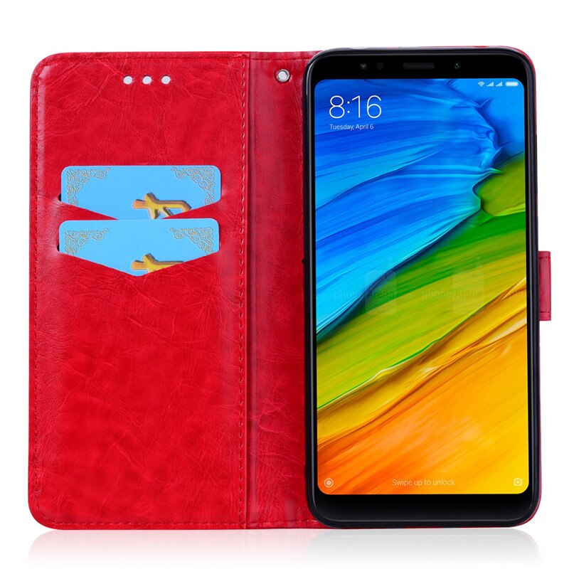 Funda de cuero para Xiaomi redmi 5 Plus xiomi redmi 5 ranuras para tarjetas Funda de cartera para Xiaomi redmi 5/5 Plus 5,99 Funda de teléfono Funda