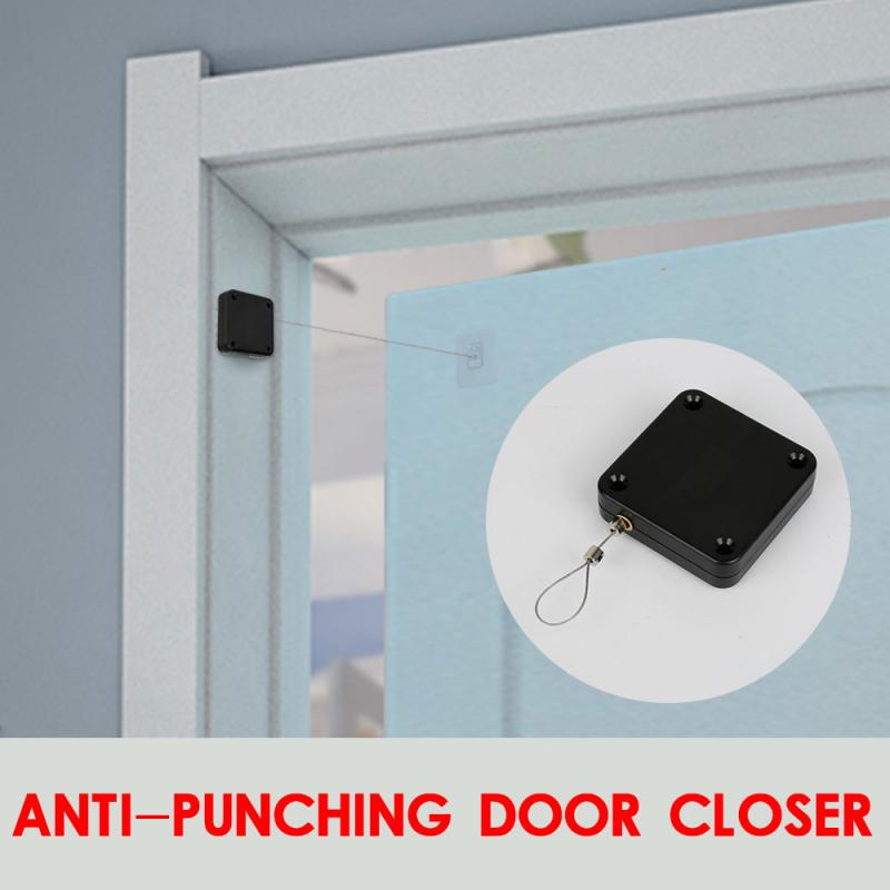 1PC Automatic Door Closer Without Perforation Automatic Pull Rope Sliding Door Automatic Induction Door Closer Pull 800G
